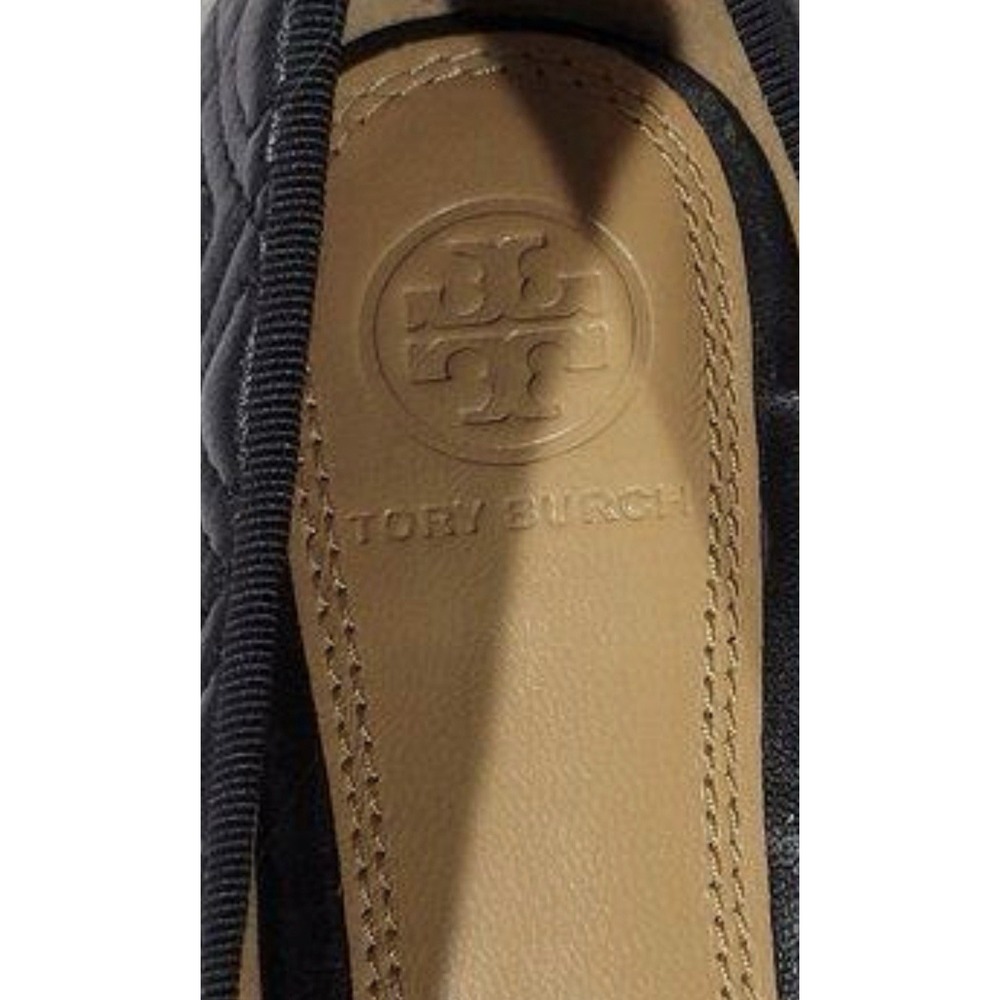 Tory Burch Marion Quilted Leather Ballet Flat, Perfect Black Size 9 $275 - Picture 6 of 12